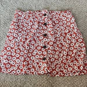 Madewell Daisy-Print Button-Front Mini Skirt